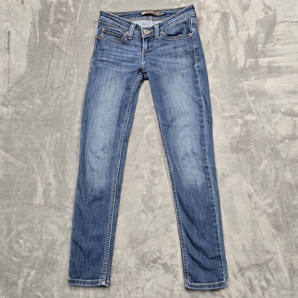 Levis Demi Curve Low Rise Skinny Jeans Medium Wash Denim Womens Size 1/25 28x28